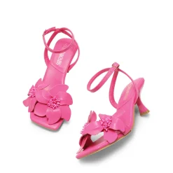 Flower Kitten Heel Sandals