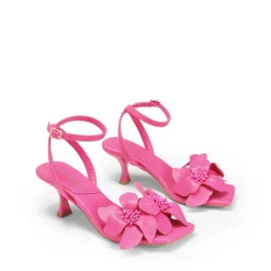 Flower Kitten Heel Sandals