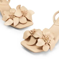 Flower Kitten Heel Sandals