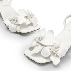 Flower Kitten Heel Sandals