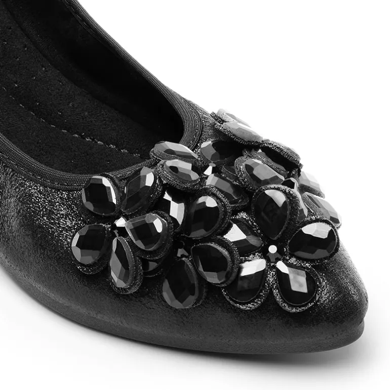 Foldable Rhinestone Slip-On Ballet Flats