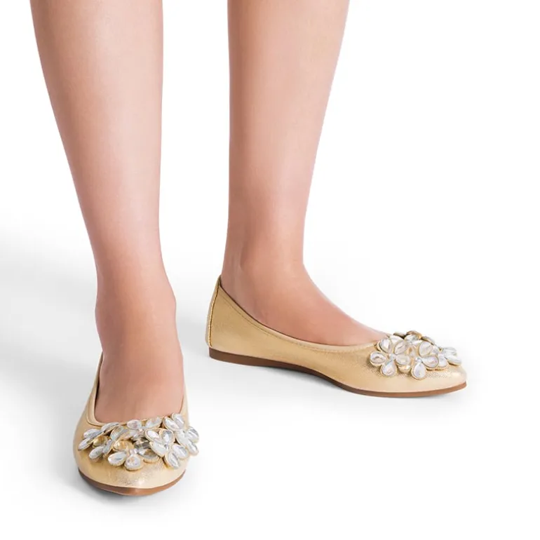 Foldable Rhinestone Slip-On Ballet Flats