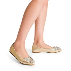 Foldable Rhinestone Slip-On Ballet Flats