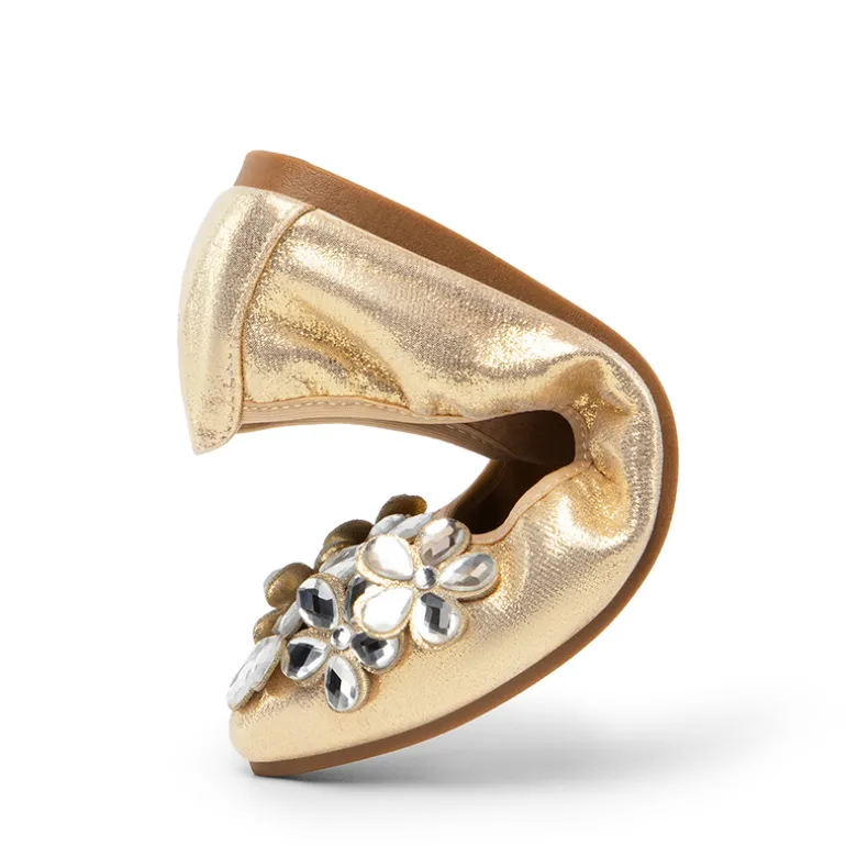 Foldable Rhinestone Slip-On Ballet Flats