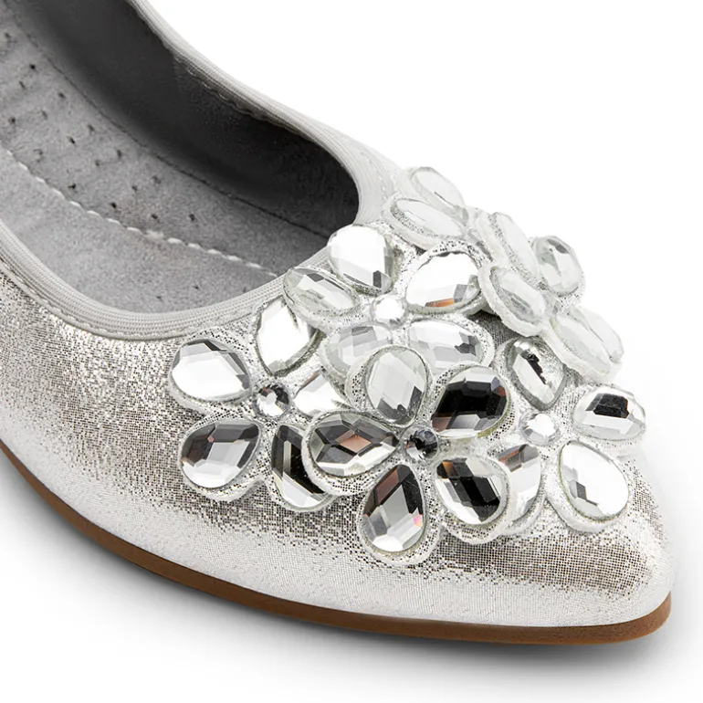 Foldable Rhinestone Slip-On Ballet Flats