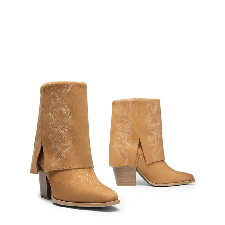 Fold Over Embroidered Cowgirl Boots