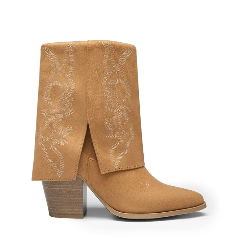 Fold Over Embroidered Cowgirl Boots