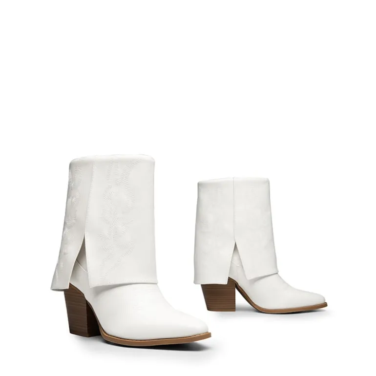 Fold Over Embroidered Cowgirl Boots