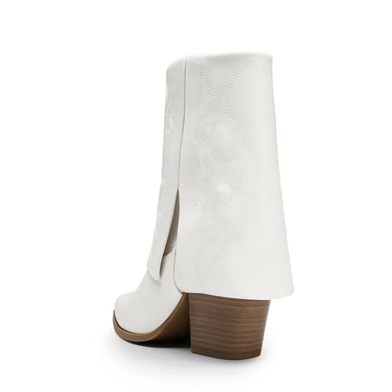 Fold Over Embroidered Cowgirl Boots