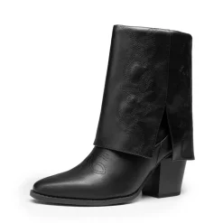 Fold Over Embroidered Cowgirl Boots
