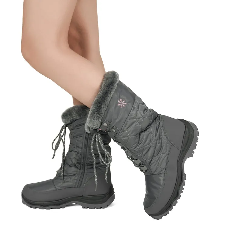 Fur Mid Calf Snow Boots