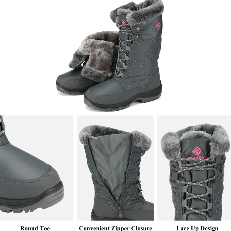 Fur Mid Calf Snow Boots