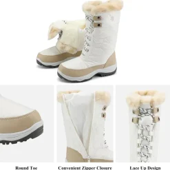 Fur Mid Calf Snow Boots