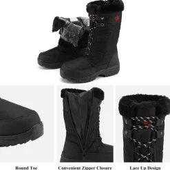 Fur Mid Calf Snow Boots