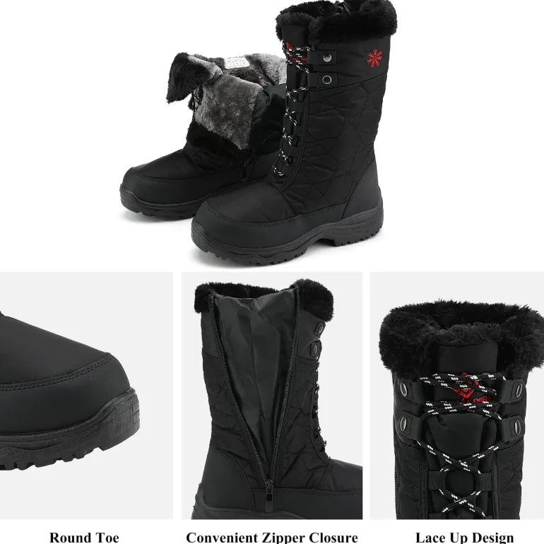 Fur Mid Calf Snow Boots
