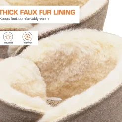 [FuzzyChic Bow] Suede Mid-calf Snow Boots