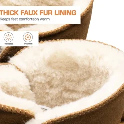[FuzzyChic Bow] Suede Mid-calf Snow Boots