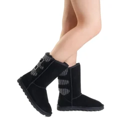 [FuzzyChic Buckle] Fur Lined Non Slip Winter Boots
