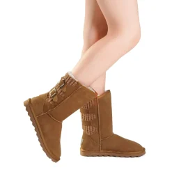 [FuzzyChic Buckle] Fur Lined Non Slip Winter Boots