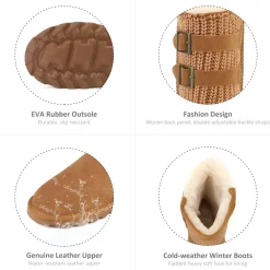 [FuzzyChic Buckle] Fur Lined Non Slip Winter Boots