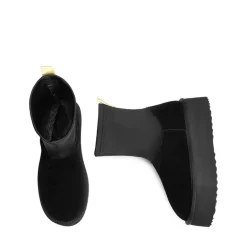 [FuzzyChic Sock-Top Platform] Mid-calf Snow Boots