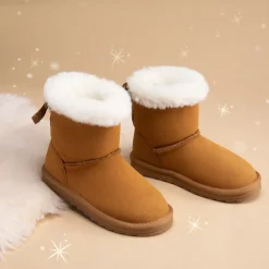 [FuzzyChic TeddyCozy] Kid's Suede Bow Snow Boots
