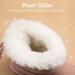 [FuzzyChic TeddyCozy] Kid's Suede Bow Snow Boots