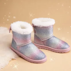 [FuzzyChic TeddyCozy] Kid's Suede Bow Snow Boots