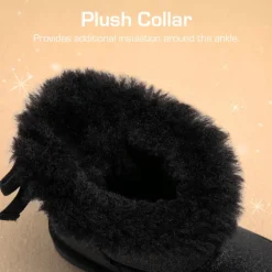 [FuzzyChic TeddyCozy] Kid's Suede Bow Snow Boots
