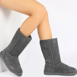 [FuzzyClassic High Boot] Suede Faux Fur Lightweight Winter Boots