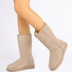 [FuzzyClassic High Boot] Suede Faux Fur Lightweight Winter Boots