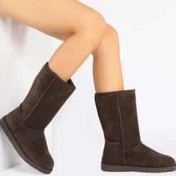 [FuzzyClassic High Boot] Suede Faux Fur Lightweight Winter Boots