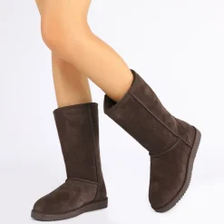 [FuzzyClassic High Boot] Suede Faux Fur Lightweight Winter Boots