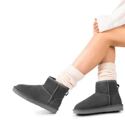 [FuzzyClassic Il Low Boot] Suede Slip-On Snow Ankle Boots