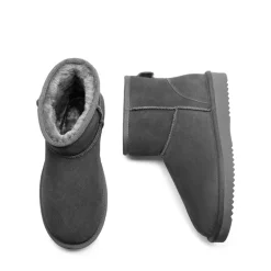 [FuzzyClassic Il Low Boot] Suede Slip-On Snow Ankle Boots