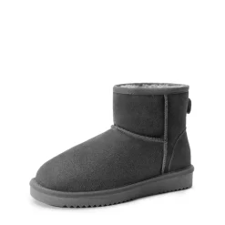 [FuzzyClassic Il Low Boot] Suede Slip-On Snow Ankle Boots