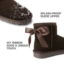 [FuzzyClassic Il Low Boot] Suede Slip-On Snow Ankle Boots