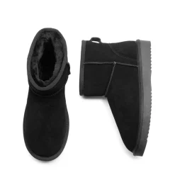 [FuzzyClassic Il Low Boot] Suede Slip-On Snow Ankle Boots