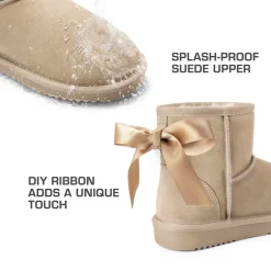 [FuzzyClassic Il Low Boot] Suede Slip-On Snow Ankle Boots