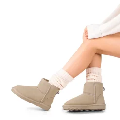[FuzzyClassic Il Low Boot] Suede Slip-On Snow Ankle Boots