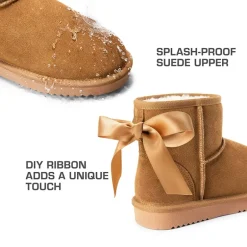 [FuzzyClassic Il Low Boot] Suede Slip-On Snow Ankle Boots
