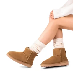 [FuzzyClassic Il Low Boot] Suede Slip-On Snow Ankle Boots