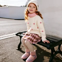 [FuzzyClassic Kid's Low Boot] Kids Faux Fur-Lined Snow Boots