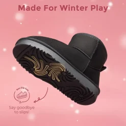 [FuzzyClassic Kid's Low Boot] Kids Faux Fur-Lined Snow Boots