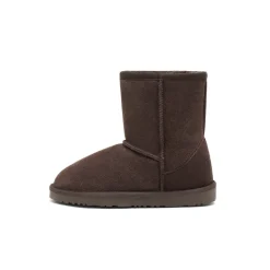 [FuzzyClassic Kid's Mid Boot] Boys & Girls Winter Fur Lined Suede Boots