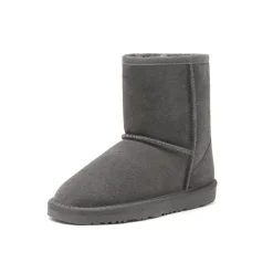 [FuzzyClassic Kid's Mid Boot] Boys & Girls Winter Fur Lined Suede Boots