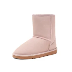 [FuzzyClassic Kid's Mid Boot] Boys & Girls Winter Fur Lined Suede Boots