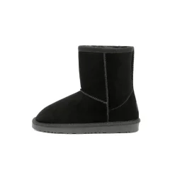 [FuzzyClassic Kid's Mid Boot] Boys & Girls Winter Fur Lined Suede Boots