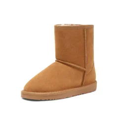 [FuzzyClassic Kid's Mid Boot] Boys & Girls Winter Fur Lined Suede Boots