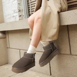 [Fuzzy Classic Maren] Women’s Suede Faux Fur Snow Boots
